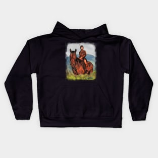 Imala riding a horse Kids Hoodie